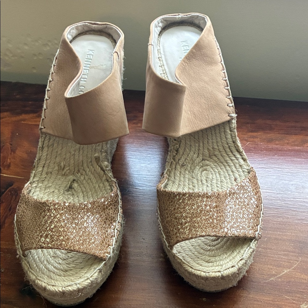 Wedge Espadrille Sandals in Nude/Tan